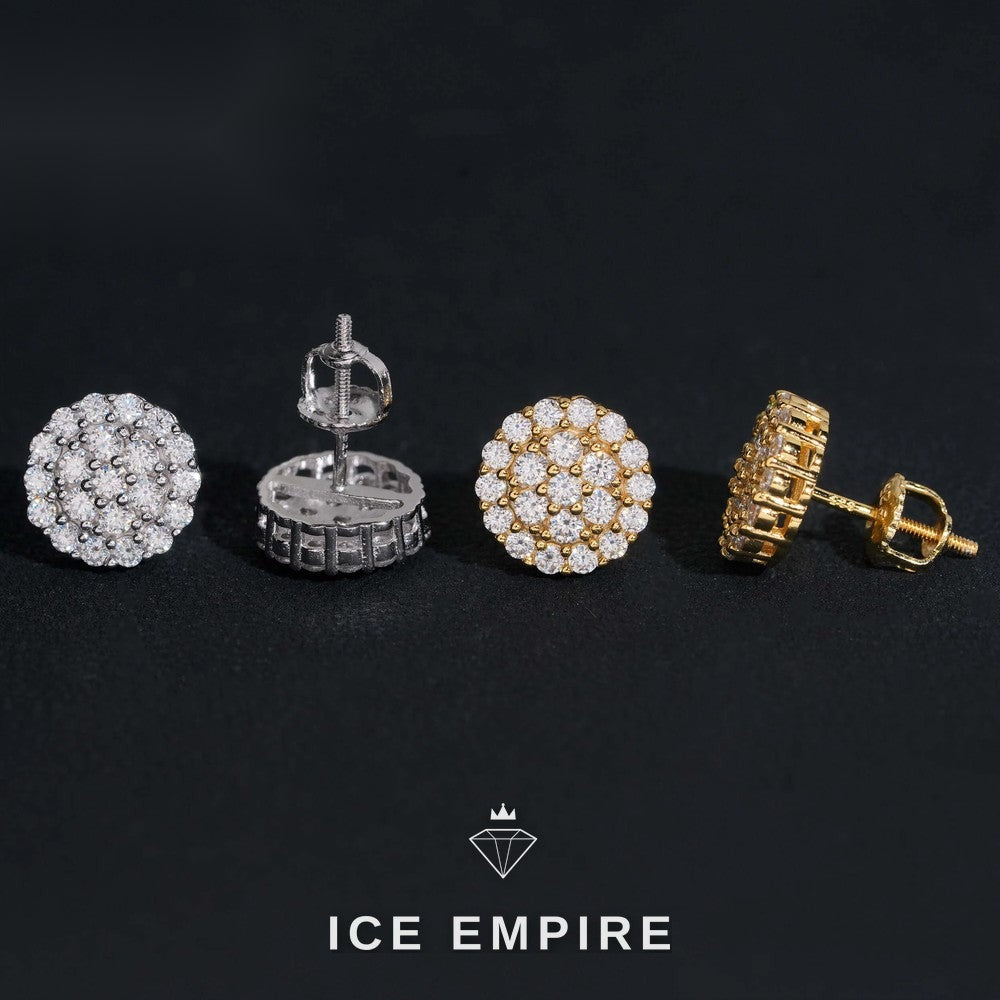 Iced Out Cluster 925 Silver Moissanite Earrings