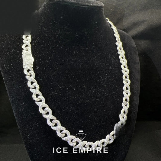 Iced Out 925 Silver Moissanite Cuban Chain