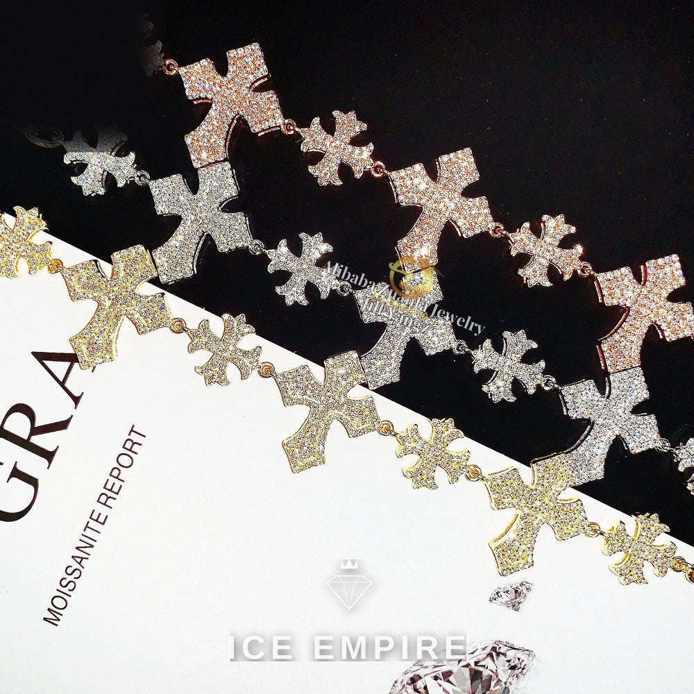 Iced Out Rose Gold Plated Moissanite Cuban Chain