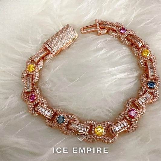 Iced Out Rose Gold Plated Moissanite Cuban Chain