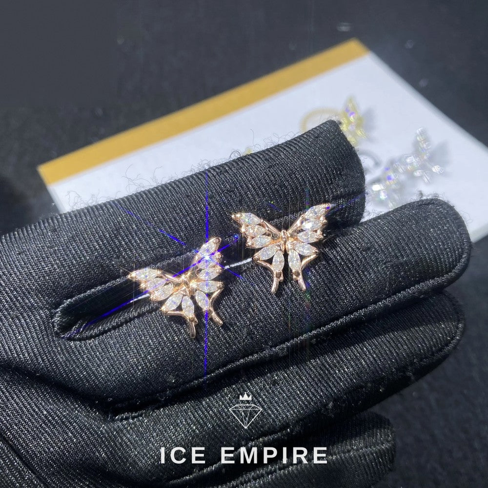 Iced Out 925 Silver Moissanite Stud Earrings