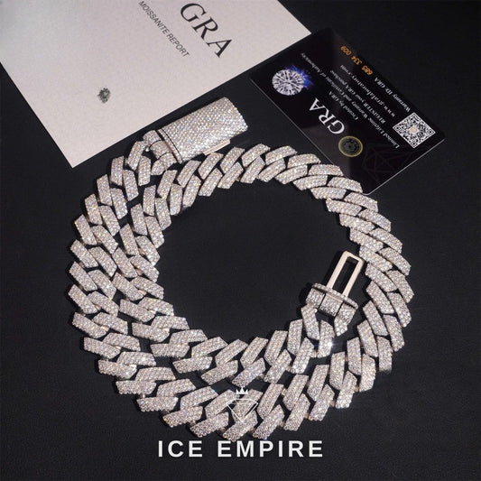 Iced Out 925 Silver Moissanite Cuban Chain