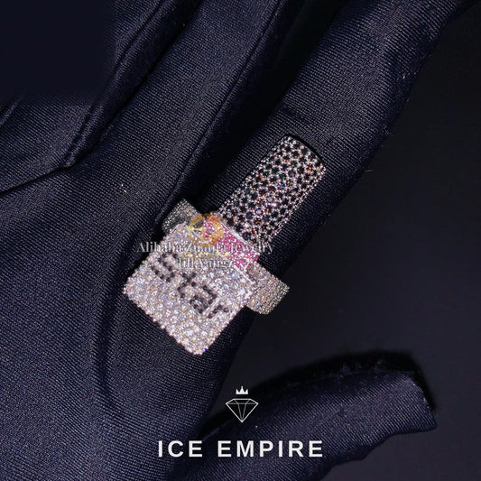 Iced Out Rose Gold Plated Moissanite Ring