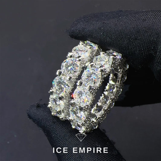 Iced Out 925 Silver Moissanite Ring
