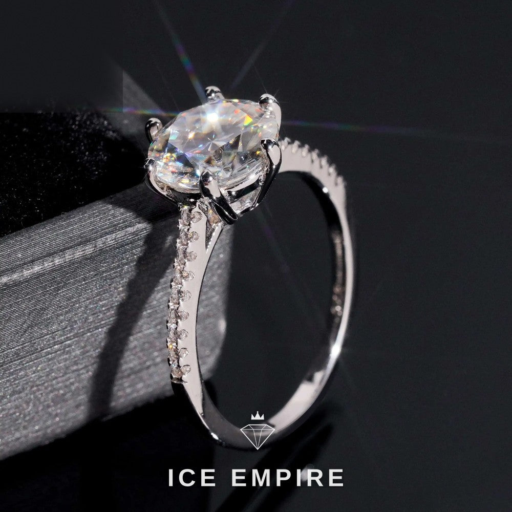 Iced Out Gold Plated Moissanite Wedding Band