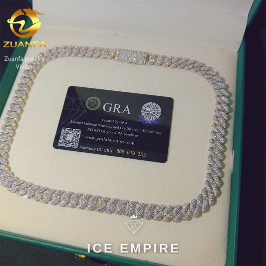 Iced Out Rose Gold Plated Moissanite Cuban Chain