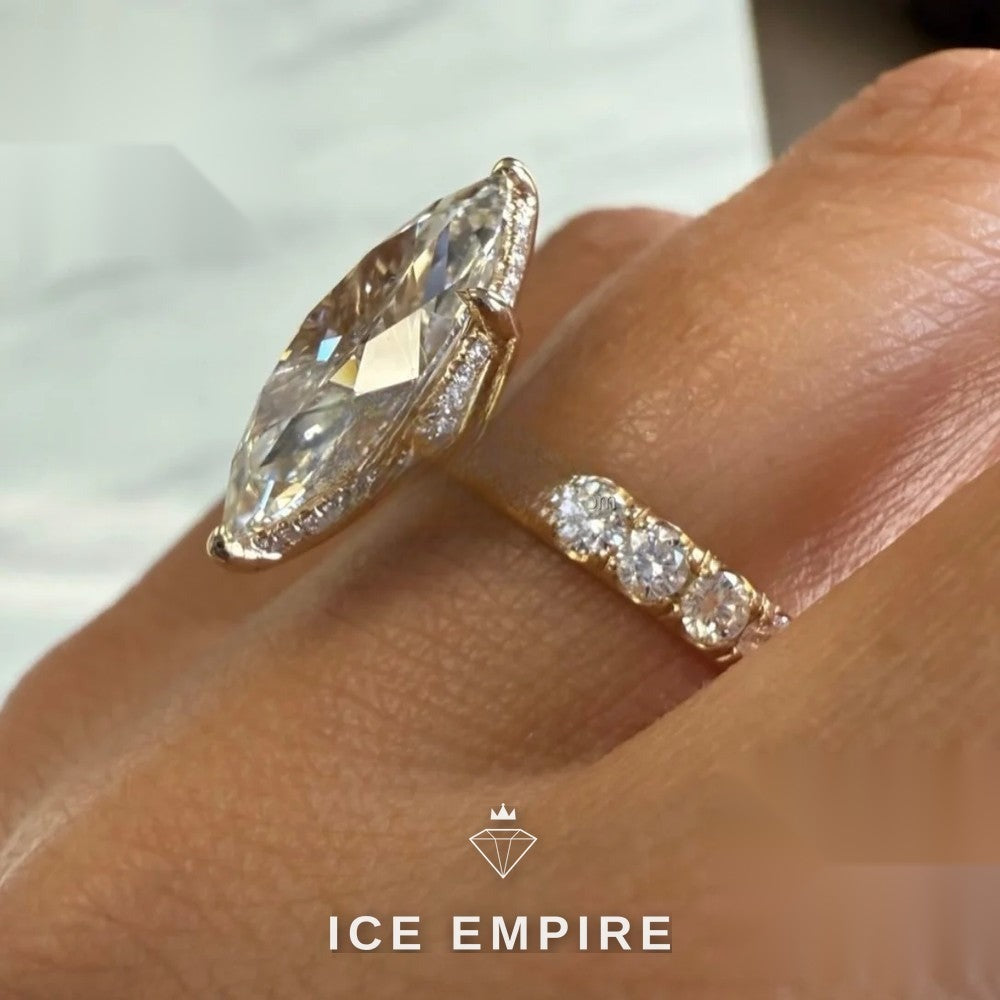 Iced Out 10K Gold Lab Grown Diamond Engagement Ring