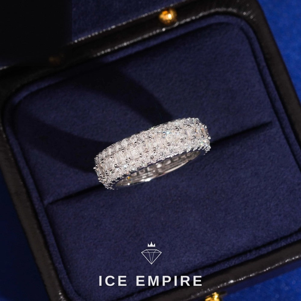 Iced Out 925 Silver Moissanite Ring