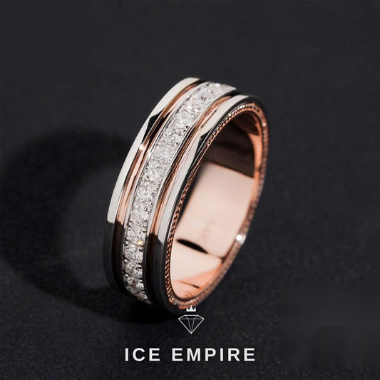 Iced Out Rose Gold Lab Grown Diamond Engagement Ring