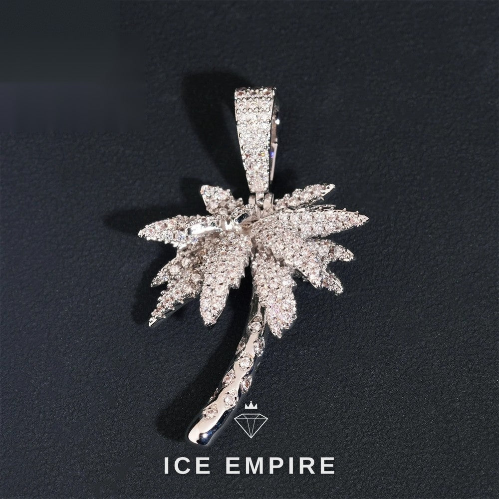 Iced Out Cross Rose Gold Plated Moissanite Pendant