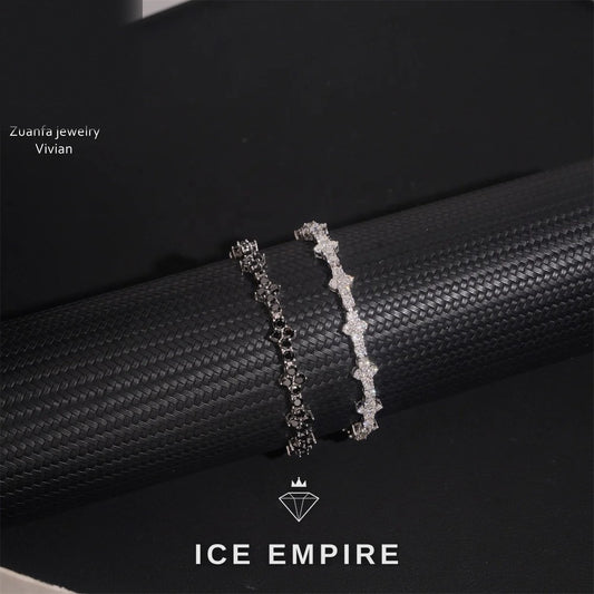 Iced Out 925 Silver Moissanite Tennis Chain