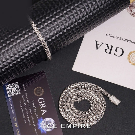 Iced Out 925 Silver Moissanite Cuban Chain
