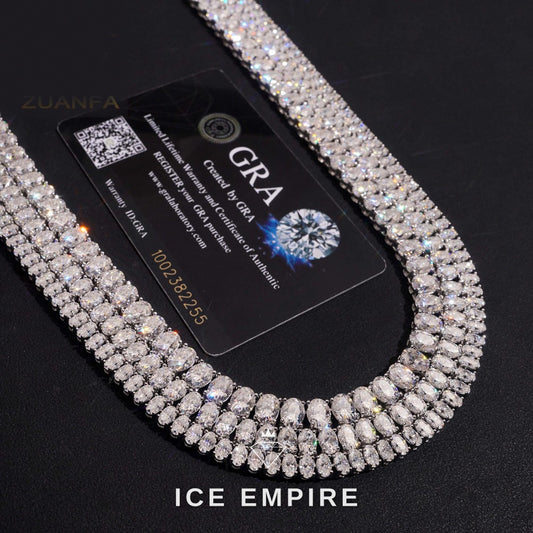 Iced Out 925 Silver Moissanite Tennis Chain