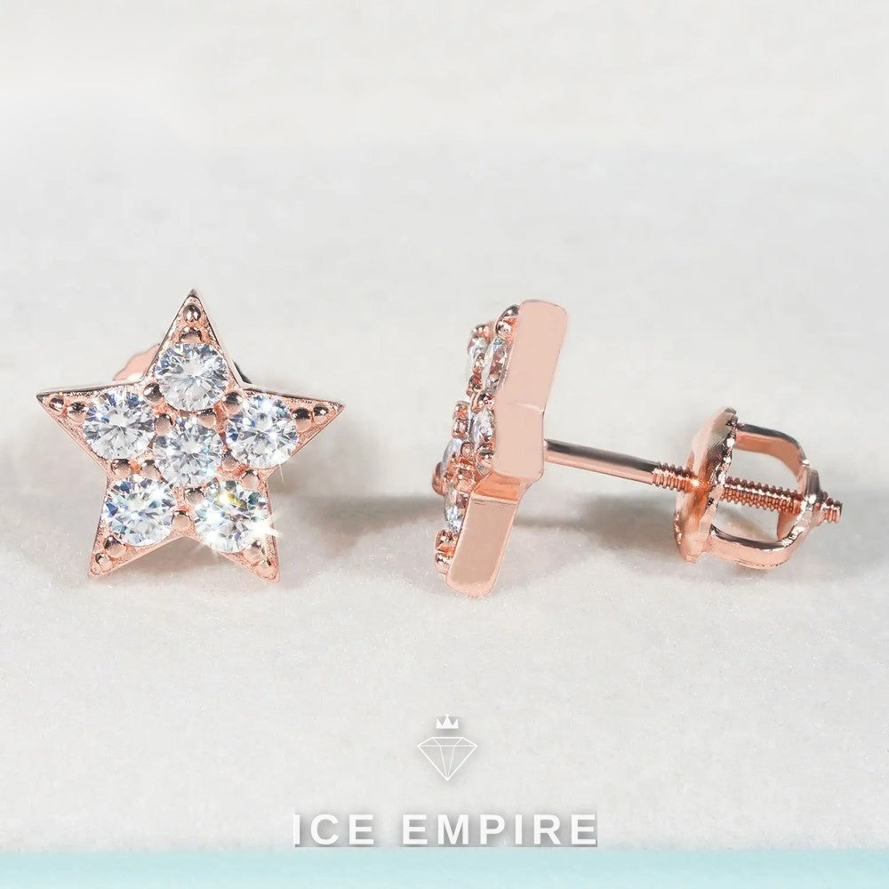 Iced Out Gold Plated Moissanite Earrings