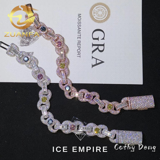Iced Out 925 Silver Moissanite Cuban Chain