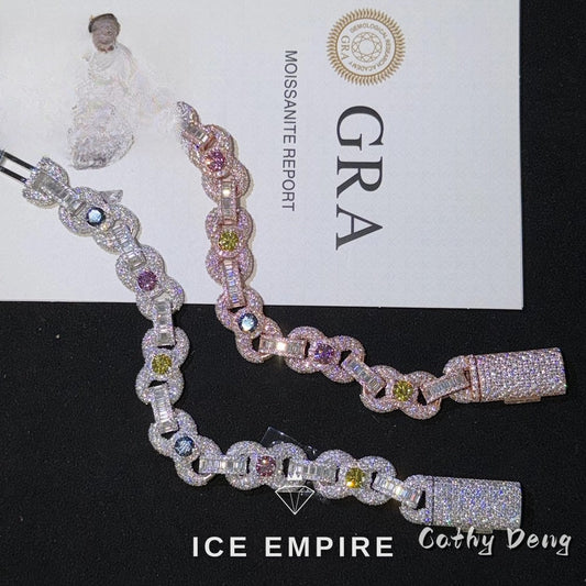 Iced Out 925 Silver Moissanite Cuban Chain