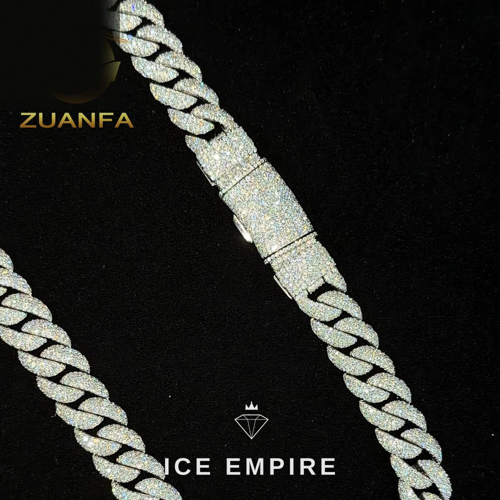 Iced Out Rose Gold Plated Moissanite Cuban Chain