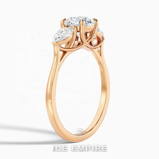 Iced Out 14K Gold Lab Grown Diamond Engagement Ring