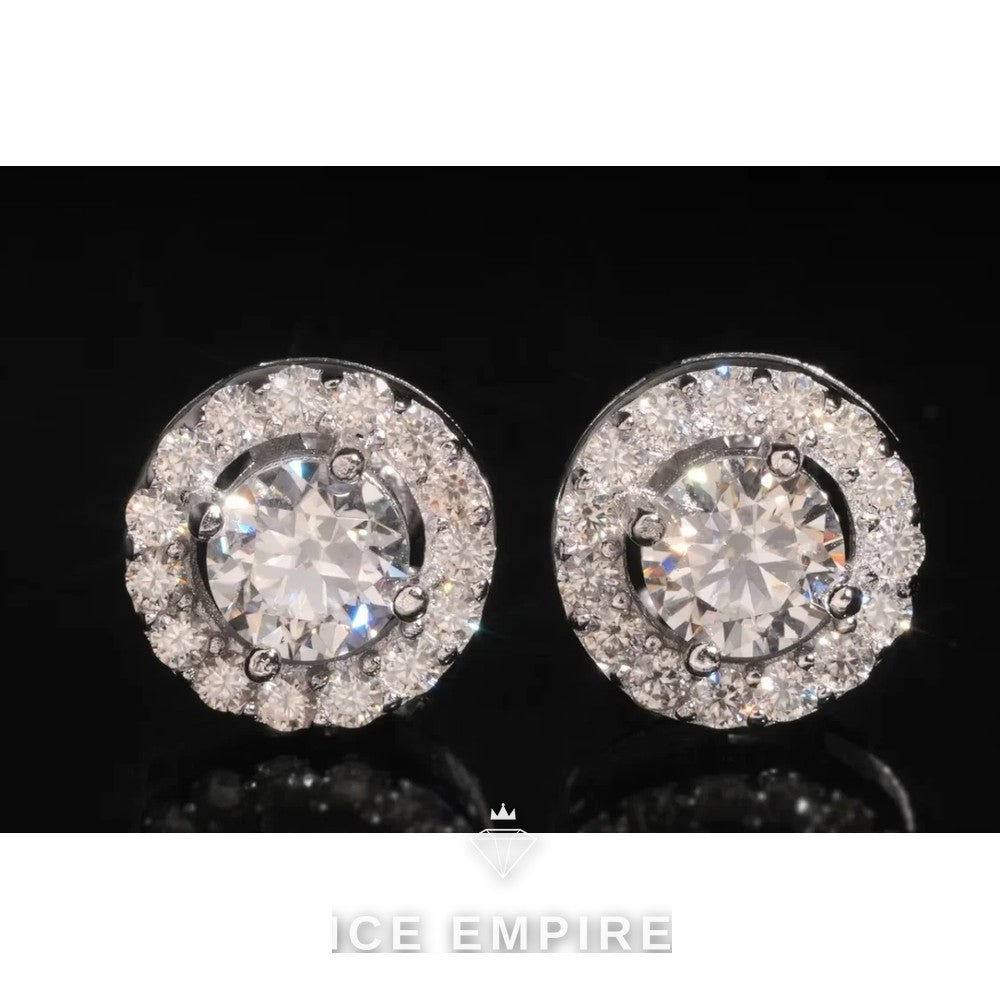 Iced Out 925 Silver Moissanite Earrings