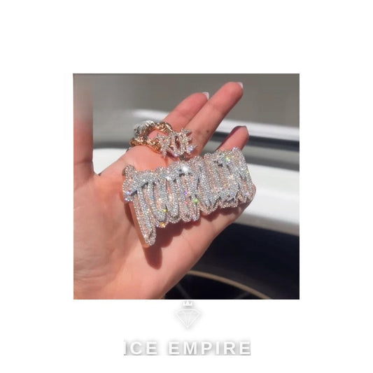Iced Out Rose Gold Plated Moissanite Pendant