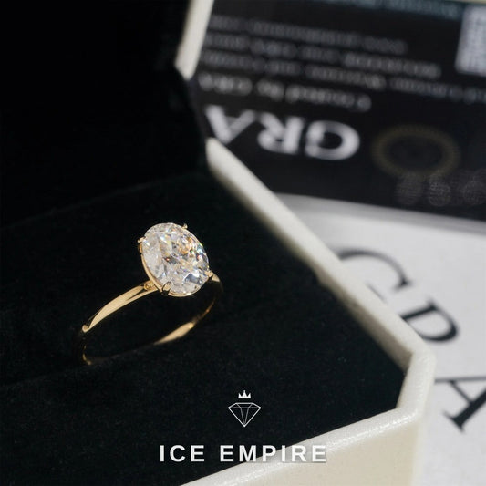 Iced Out Rose Gold Plated Moissanite Engagement Ring