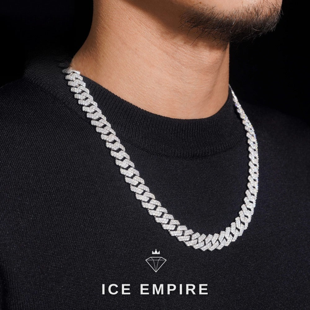 Iced Out Gold Plated Moissanite Cuban Chain