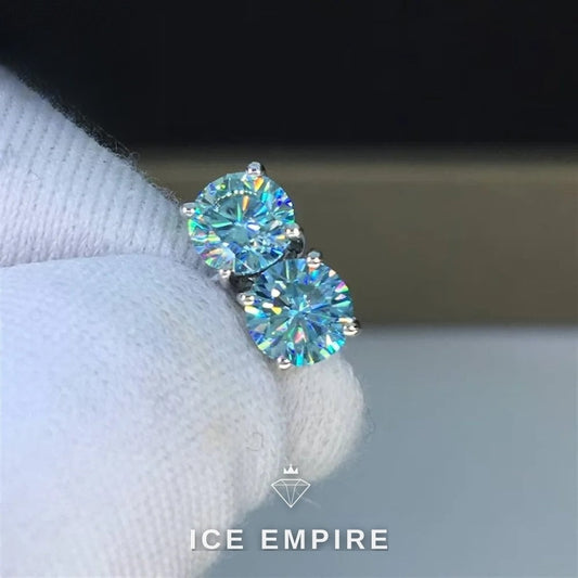 Iced Out Rose Gold Plated Moissanite Stud Earrings