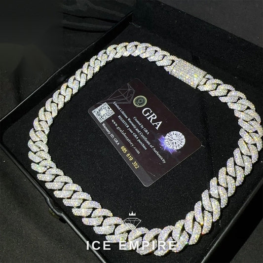 Iced Out Rose Gold Plated Moissanite Cuban Chain
