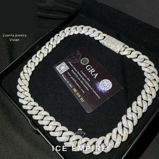 Iced Out Rose Gold Plated Moissanite Cuban Chain