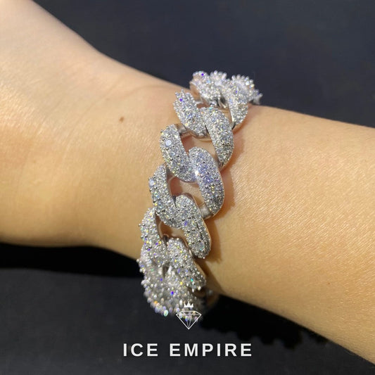 Iced Out Rose Gold Moissanite Cuban Chain