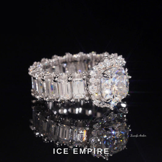 Iced Out 14K Gold Lab Grown Diamond Wedding Band