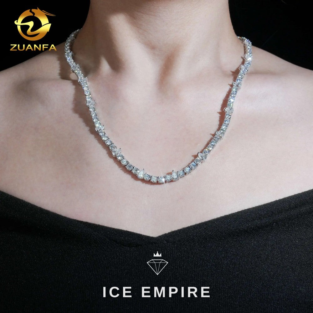 Iced Out 925 Silver Moissanite Cuban Chain