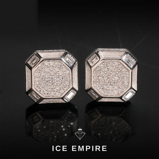 Iced Out Gold Plated Moissanite Stud Earrings