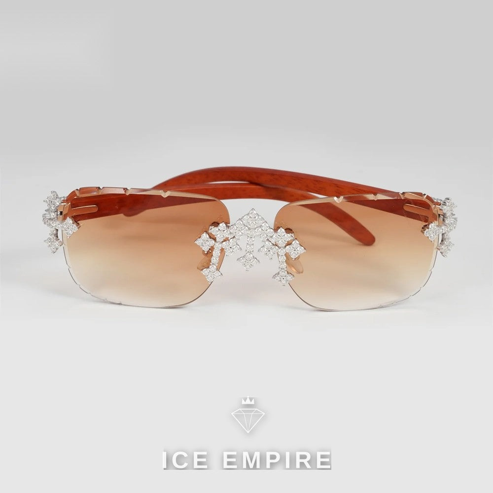 Iced Out Cross 925 Silver Moissanite Glasses