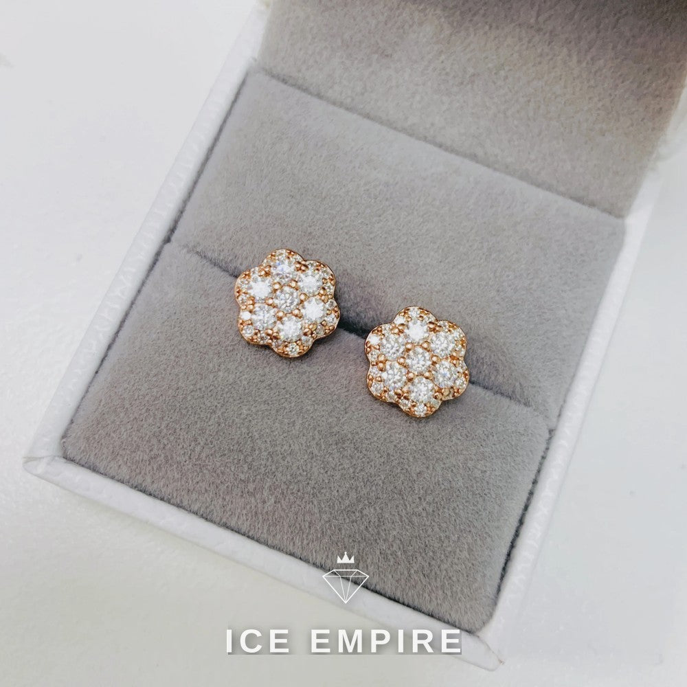Iced Out 925 Silver Moissanite Stud Earrings