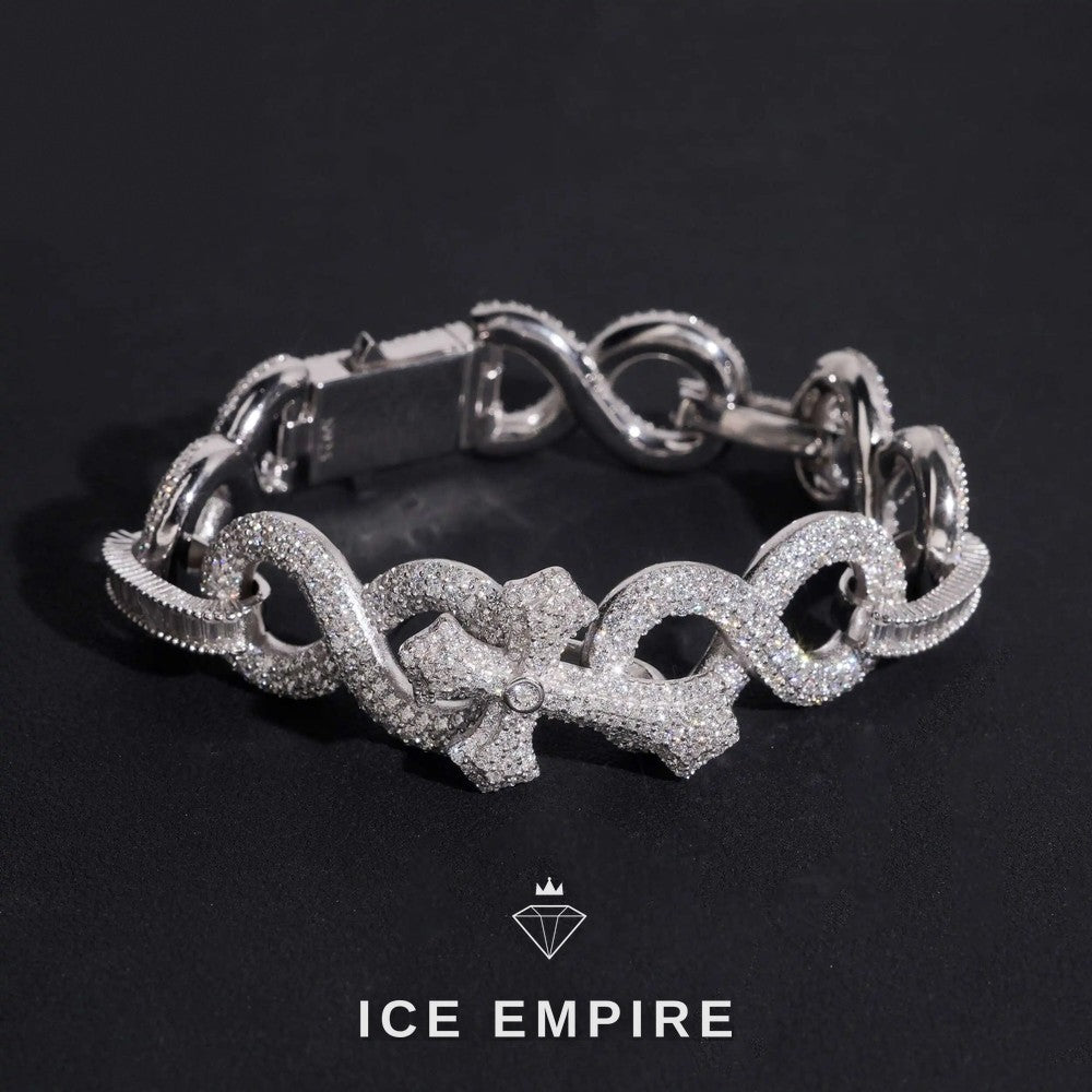 Iced Out Cross Rose Gold Plated Moissanite Cuban Chain