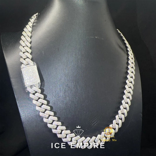 Iced Out 925 Silver Moissanite Cuban Chain
