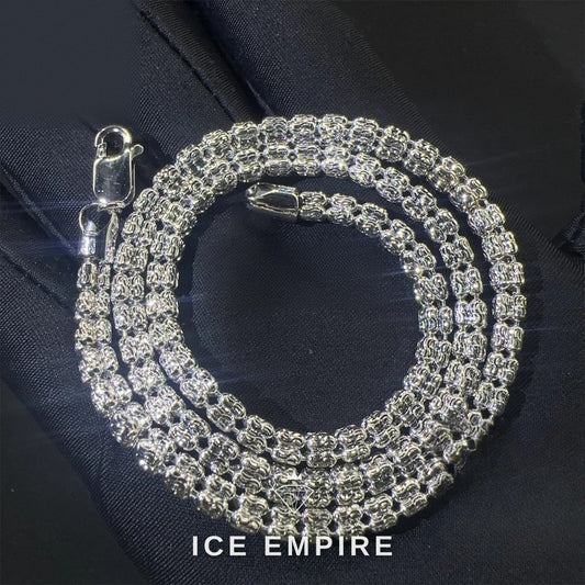 Iced Out 925 Silver Moissanite Cuban Chain