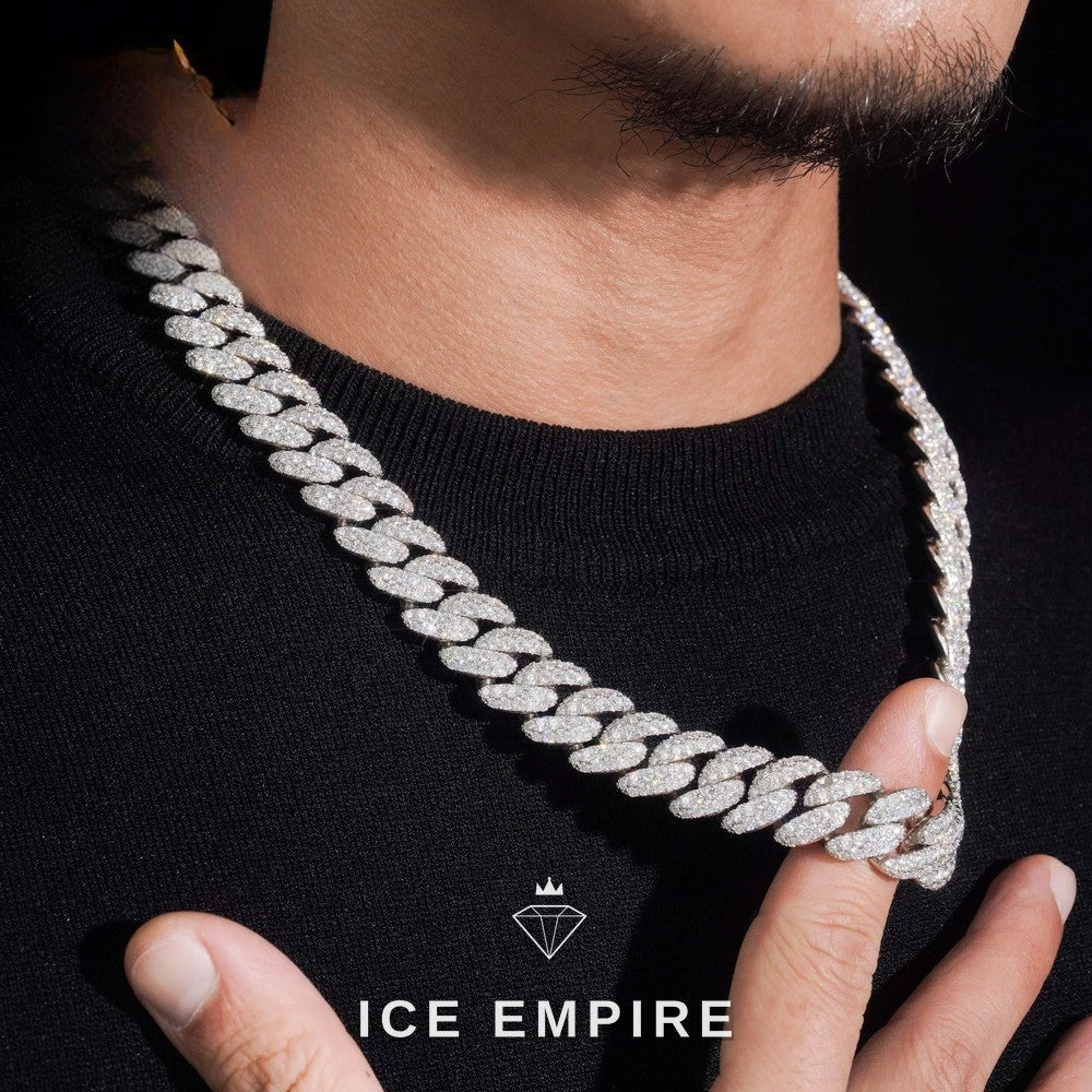 Iced Out Rose Gold Plated Moissanite Cuban Chain