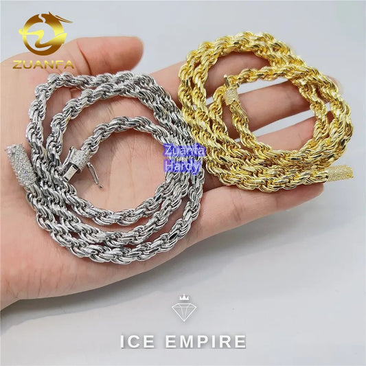 Iced Out 18K Gold Moissanite Cuban Chain