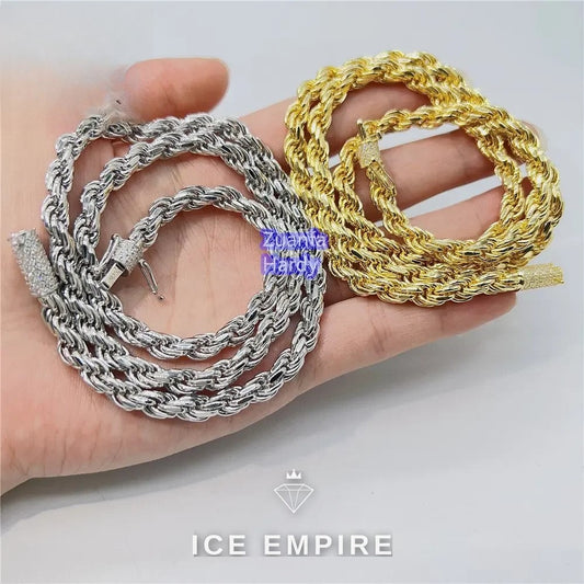 Iced Out 18K Gold Moissanite Cuban Chain
