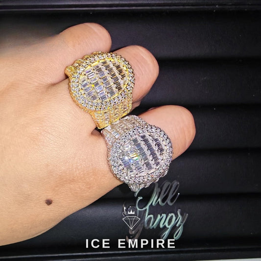 Iced Out Baguette 925 Silver Moissanite Ring