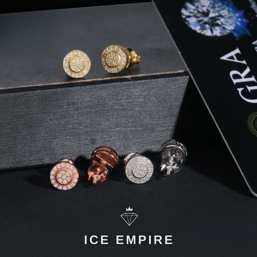 Iced Out Gold Plated Moissanite Earrings