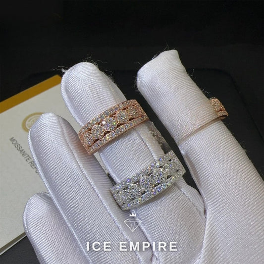 Iced Out 925 Silver Moissanite Ring
