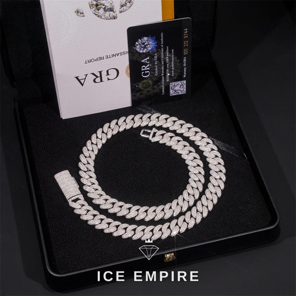 Iced Out Rose Gold Plated Moissanite Cuban Chain