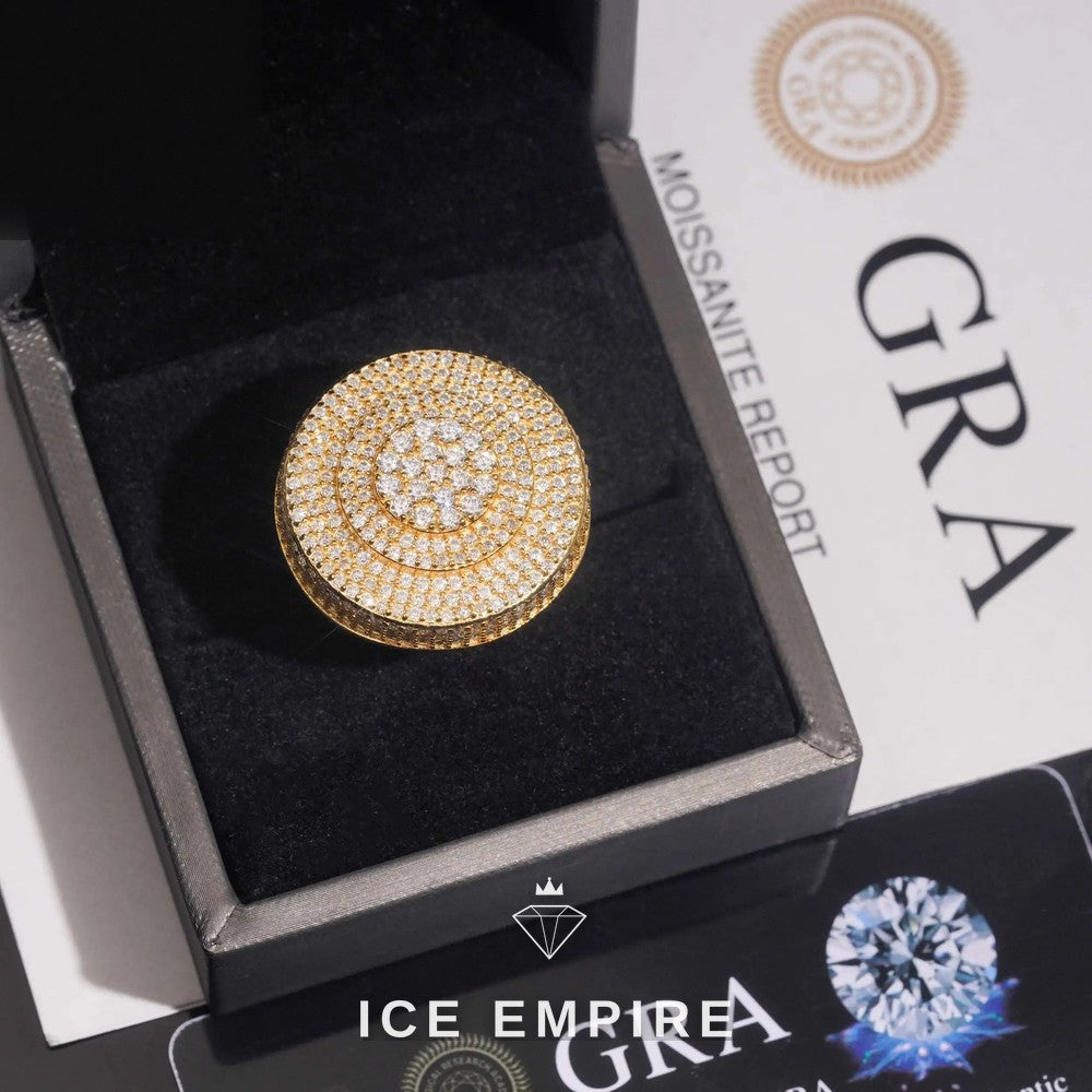 Iced Out Rose Gold Plated Moissanite Ring