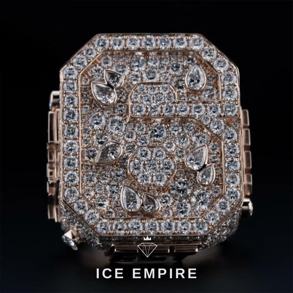 Iced Out 925 Silver Moissanite Ring