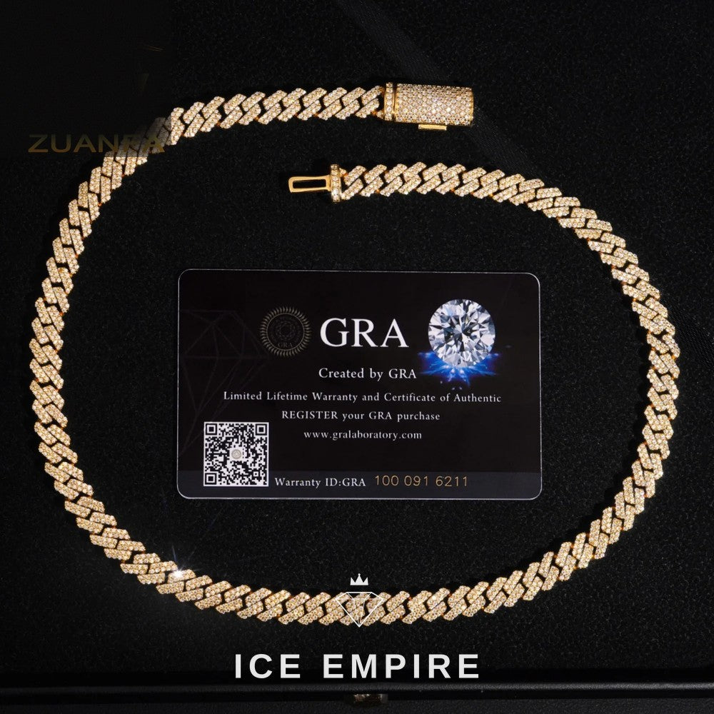 Iced Out Rose Gold Moissanite Cuban Chain