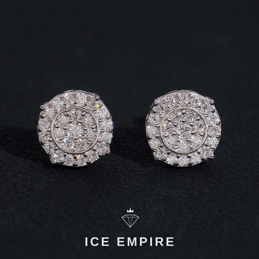 Iced Out 925 Silver Moissanite Stud Earrings