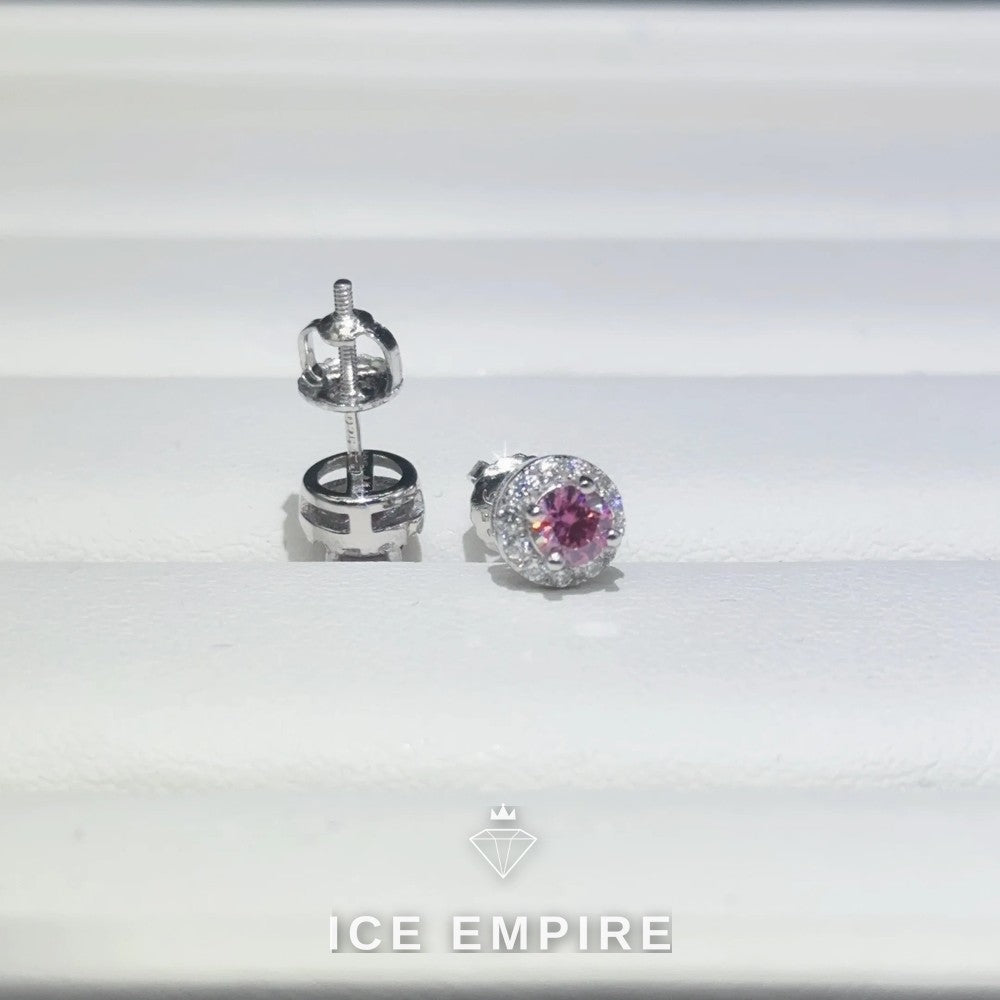 Iced Out 925 Silver Moissanite Stud Earrings